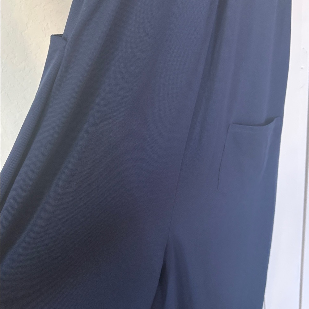 Halara NWOT Waffle Casual Dungarees w/ Pockets Color Dark Blue Size Small - Picture 11 of 11